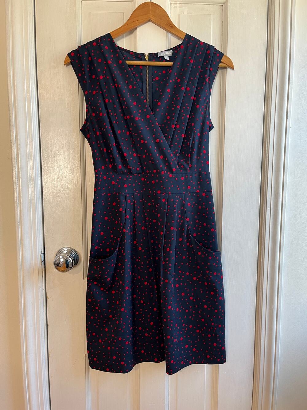 Anthropologie Tabitha Polka Dot Retro Fit & Flare Dress Sz 2 - Vintage Aesthetic